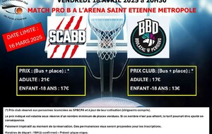 Match Pro B à l'Arena de St Etienne Métropole : St Chamond Andrézieux-Bouthéon Basket - Boulazac Basket