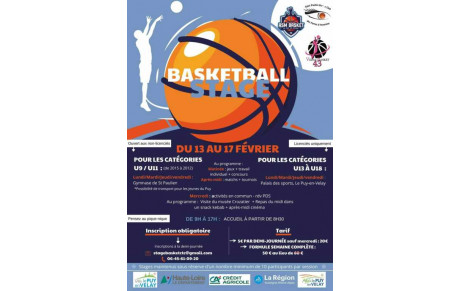 Stage de basket vacances d'hiver 2023